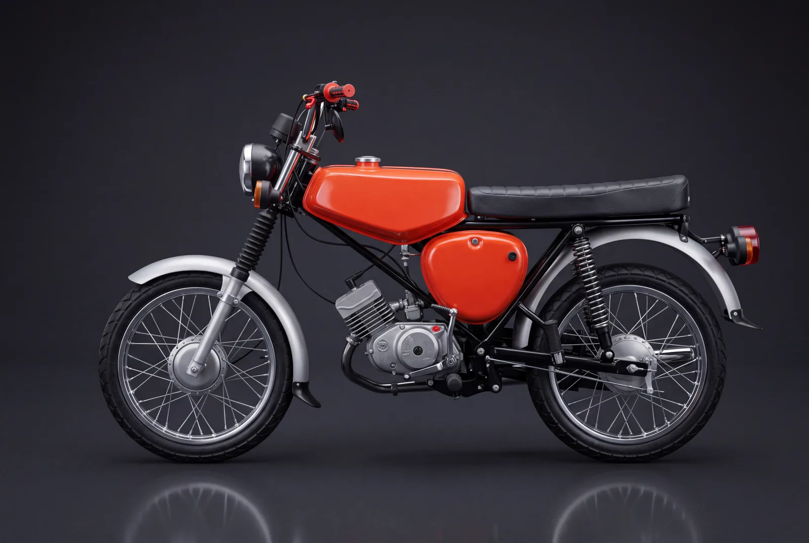 Simson S51 in Orangerot, Studioaufnahme